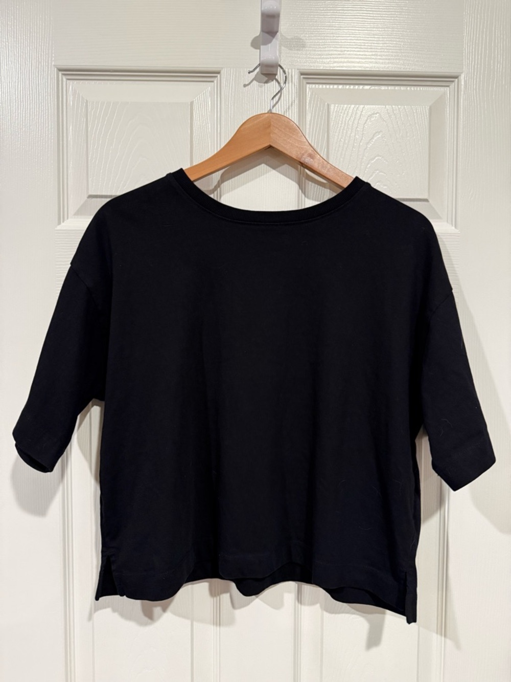 LOFT Black Womens Crew Neck T-Shirt Medium